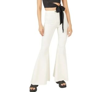 Free People Flare Float On Jeans in Heavenly White